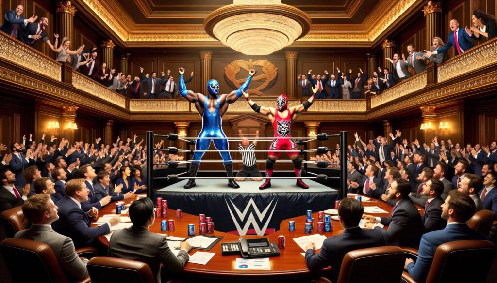 Corporate merger wrestling match
